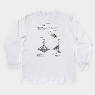 Swimming Apparatus Vintage Patent Hand Drawing Kids Long Sleeve T-Shirt